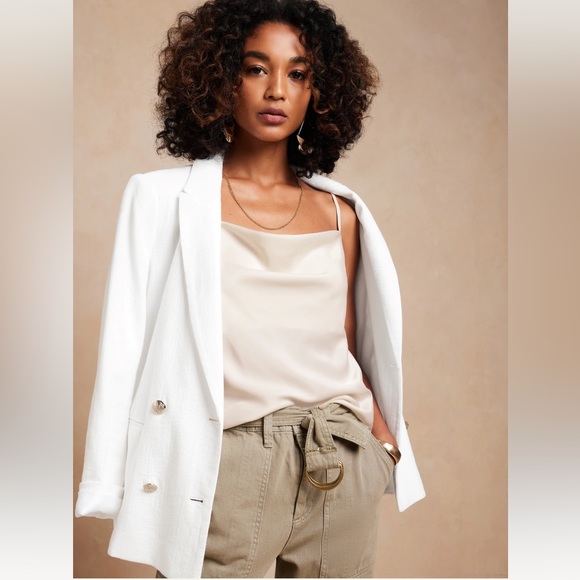 Banana Republic Tops - BANANA REPUBLIC Silky Cowl-Neck Camisole, in Snow Day, Size Large, Also in Black